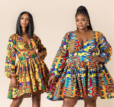 China African dashiki shirt sale ladies v neck long sleeve casual wear viable sexy elegant loose breathable women hot for sale