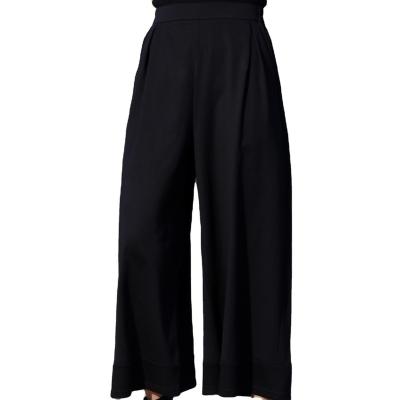 China 2021 New Style Knee Length Side Pockets Ladies Anti-pilling Pants Loose Good Wide Leg Pants Women for sale