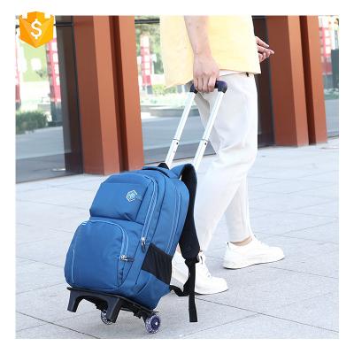 China Guangzhou Factory Wholesale Waterproof Large Size Kids Hiking School Trolley Backpack Bag With Wheel For Boy for sale