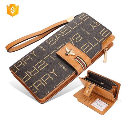 China Wholesale Women PU Leather Card Holder RFID Zipper Clutch Wristbands Girl Long Women Leather Wallet for sale