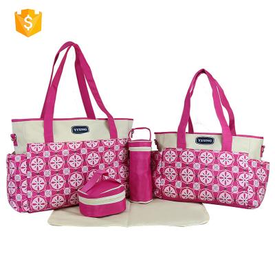 China Wholesale Custom Logo Nappy Mommy Bag Baby Anti-theft Tote Handbag Waterproof Diaper Bag With Changing Pad for sale