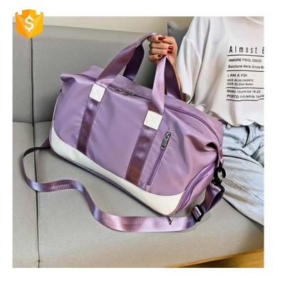 China Guangzhou Multifunctional Factory Wholesale Custom Logo Fashion Purple Canvas Travel Backpack Sports Duffle Girl Bag For Women for sale