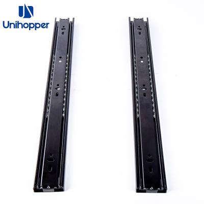 China Modern Unihopper Factory Furniture Side Mount Durable Black Guide Rails Slide Sliding Rail For Drawer for sale