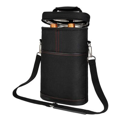 China Waterproof Wine Cooler Bags Sturdy Durable Insulated Cooler Tote Bags Bottle Cooler Bag BBQ Part 2 Bottle Wine Carrier for sale