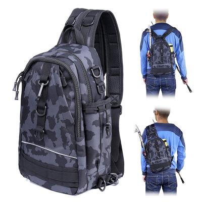 China Solar Panel Fishing Tackle Camouflage Back Pole Bag Tactical Chest Bag Shoulder Backpack Tactical Military Backpack Bag for sale