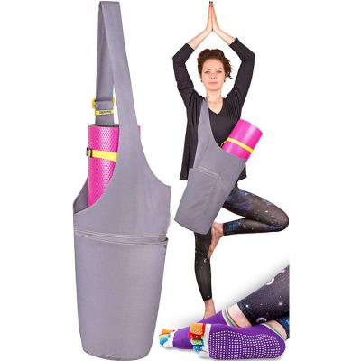 China Polyester; Nylon Waterproof Oxford Yoga Mat Carrying Pack X-Cross Reinforce Handle Sling Yoga Bag for sale