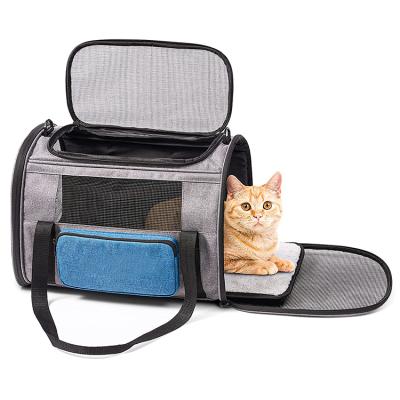 China Best Viable Selling Customizable 3 Open Door Dog Cat Bag With Padded Dog Carrier For Traveling And Hiking for sale