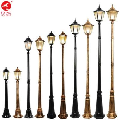 China Aluminum Antique Street Light Pole Garden Lamp Post Decorative Light Outdoor Garden Garden Pole for sale