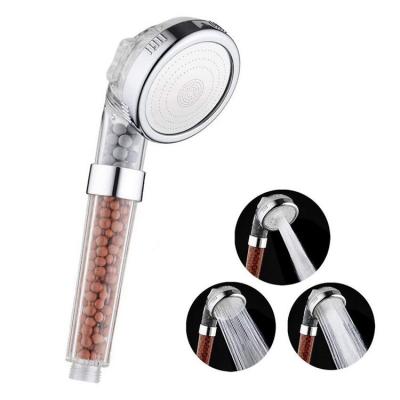 China Needleless ABS Plastic Water Saving High Water Pressure Filter Three Functional Handheld Shower Head for sale