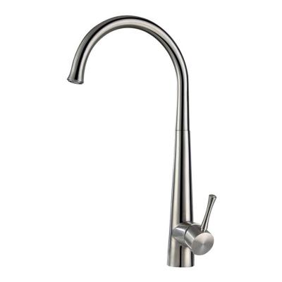 China Faucets Stainless Steel Thermostatic Single Handle Installation Swivel Head Kitchen Sink Deck Mounted Mixer Tap Hot Cold Water Faucet Brushed Nickel for sale