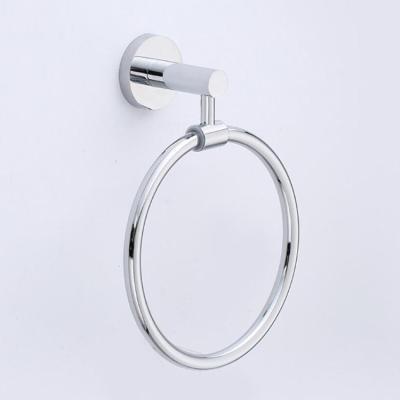 China Modern Copper Alloy Bathroom Shower Hanging Accessories Around Towel Ring Chrome Hanger Holder for sale