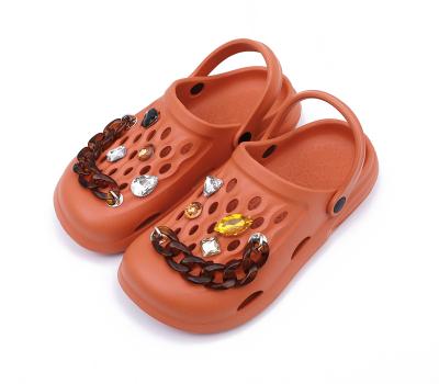 China Breathable Designer's Thick-soled EVA Garden Shoes For Ladies Fashion And Light Orange DIY Clogs Garden Shoes for sale