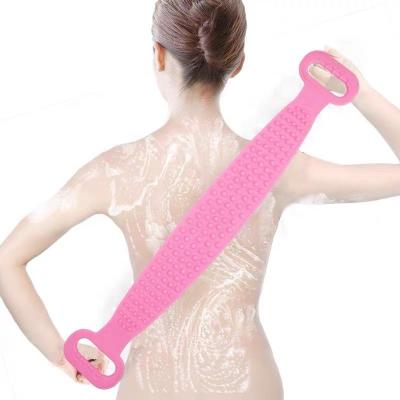 China 2020 Long Brush,Handle Bath Shower Silicone Body Belt Exfoliating Body Brush Belt Wash,Wash Towel Scrub Sponges Wholesale for sale