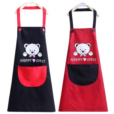 China New Hand wash 2020 waterproof and dirty cleaning pattern, Korean and cute family kitchen hanging neck creative bear, hand towel apron for sale