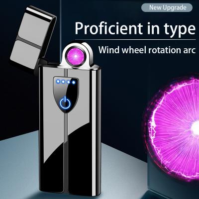 China 2019 electronics yanzhen the new 933A creative magic rotating USB wind proof arc USB lighter wholesale for sale