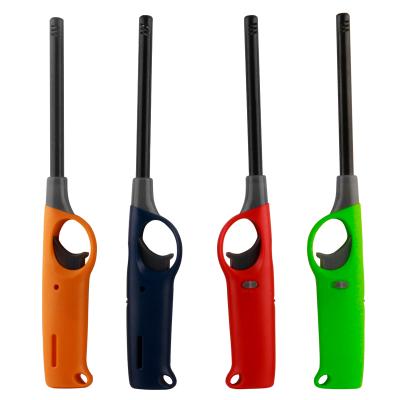 China HB-031B Mini BBQ Lighter Long Thin Kitchen Disposable Colorful Flexible Windproof BBQ Lighter Gas Disposable Mini Lighter for sale