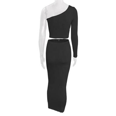 China New Dress Women Set Breathable High Quality Irregular Two-Piece Sexy Navel Clothing Dress Ladies for sale