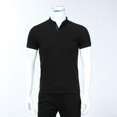 China Men's Clothing T-shirt Sleeve Zipper Anti-Shrink T-Shirt Around Collar 2020 Summer Slim Fit Polo Shirts for sale