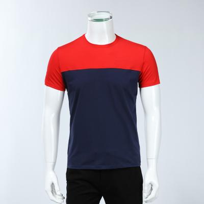 China 2020 Spring Anti-Shrink Shirts Design Color Match Fitness Gym T-shirts Wear For Men Sports for sale