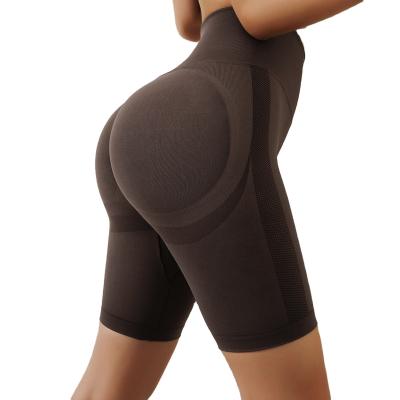 China Fashion Breathable Hot Sale Ladies Waisted Compression Sports Cycling Top Shorts Seamless Yoga Shorts Yoga Pants for sale