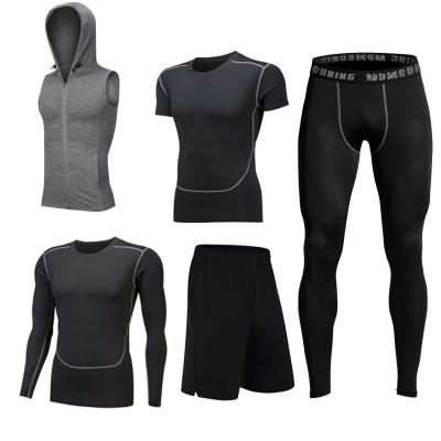 China New Fashion Mens Activewear Breathable Mesh Slim Yoga Wear Set Men Fitness Gym Wear Sports Hooded Gaiters Set Quick Dry Workout Set for sale