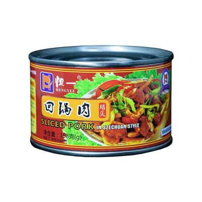 China Factory Canned Direct Selling Canned Meat 198g Canned Food Sliced ​​Pork In Szechuan Style for sale