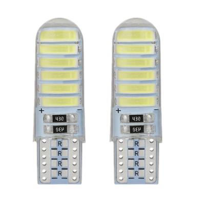 China 2/4PCS PCB Led T10 7014 Reading Lamp 7020 12SMD Light White V Wedge Car Side Silicone Dome Reading Lamp Crystal Bulb for sale