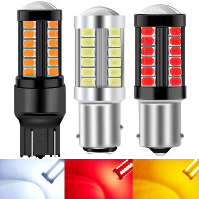 China 2pcs 1156 1157 7443 3157 T20 LED Car Turning Tail Light Auto Brake Bulb Reverse Signal Lamp 33SMD 5630 5730 12V DRL s 213 for sale