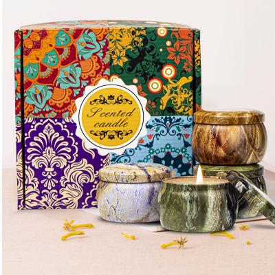 China New Private Label Candle Birthdays Gift Organic Soy Wax Scented Candle With One Tins Container velas perfumadas for gift for sale