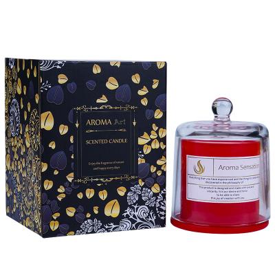 China Luxury Scented Fragrance Candles Glass Jar With Lid Soy Wax Scented Candle for sale