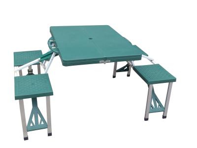 China Outsunny Blue Folding Outdoor Camping Equipment Suitcase Picnic Table with 4 Seats for sale