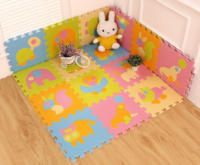 China EVA Foam Tile Kids Puzzle Floor Mat 10PCS Interlocking Cartoon Gym Soft Play Floor Mat for sale