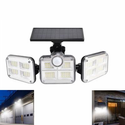 China ROAD Upgrade Super Bright Outdoor Rainproof 3 Heads Solar Wall Light Portable Home Motion Sensor Solar Street Light for sale