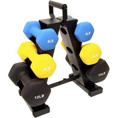 China 2022 Hot Selling Commercial Steel Contract 3 Pair Dumbbell Rack With Free Handle Weight Rack For Home Gym Fitness Equipment for sale