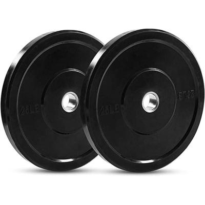 China Universal 2 Rubber Competing Weight Bumper Plates with Stainless Steel Insert for Gym Barbell Fitness Weightlifting Training for sale