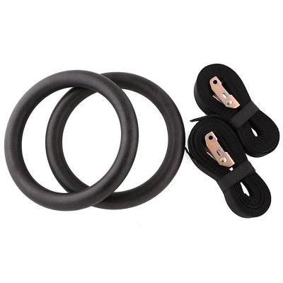 China Universal ABS Gymnastic Fitness Exercise Rings with Adjustable Buckle Straps for Bodybuilding and Cross-training Workout Pulling for sale