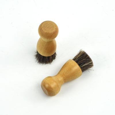 China Factory Wholesale Wooden Handle Mini Horse Hair Shoe Brush Cleaner for sale