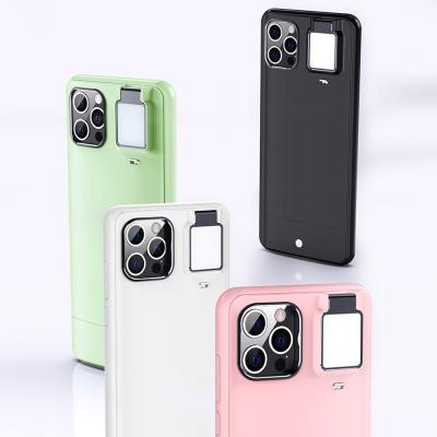 China Light-filling Square Ring Flash Mobile Phone Case Shell Stable Fill Light Selfie Beauty Perfect For iPhone 12 11 XS for sale