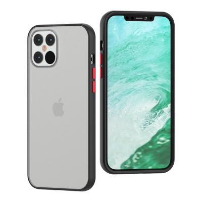 China Anti-fall TPU PC Translucent Different Color Bottom Frosted Matte Cell Phone Accessories Case For iPhone X 11 12 Pro Max Cases for sale