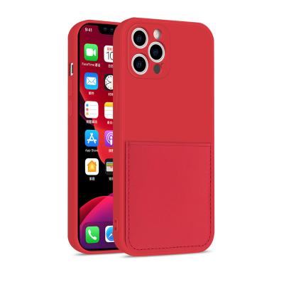 China Light Precise Hole Silicon TPU Camera Protective Card Slot Holder Mobile Phone Rubber Case For iPhone 12 11 pro XS Max XR X 8 7 plus for sale