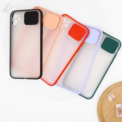 China Hybrid For Apple iPhone 12 11 Matte Sliding Window Camera Lens Protective PC Smart Hybrid Cell Phone Case for sale