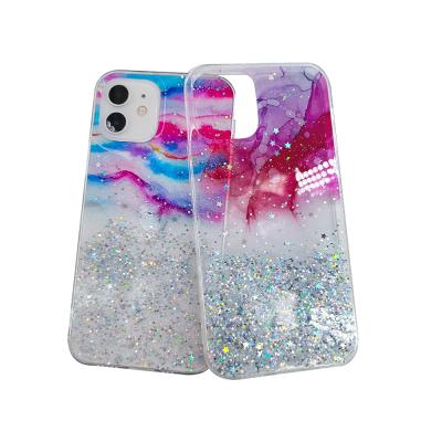 China Anti-fall New Design Luxury Granite Glitter Cell Phone Marble Case For iPhone 13 12 11 Series Mobile Phone Cover for sale