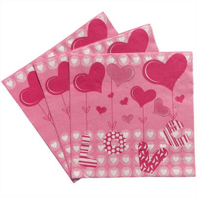 China Printed Lovers Print Tissue Holiday Party  Decorative Party Supplies Disposable Lovers Print Napkins for sale