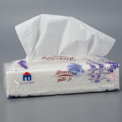 China Box Tissue Hot sale facial wood 3 ply tissue facial tissue from china for sale