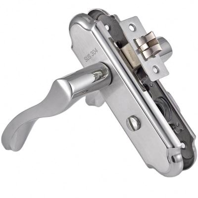 China For toilet/bathroom Best Selling Toilet Door Lock of Stainless Steel Bathroom Panel Doorlock Hole Keyless Handle Lock for sale