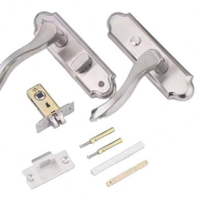 China For toilet/bathroom ferreteria door price cheap key safety mechanical latch metal glass shower room tubular lever handle lock for sale