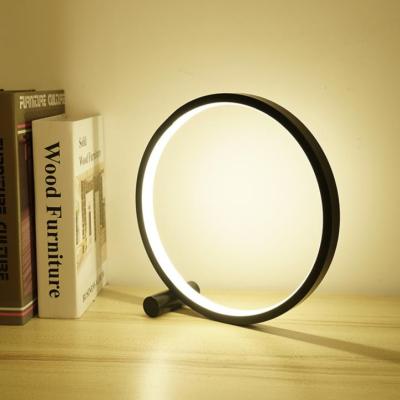 China Modern RGB Table Lamp Dimmable LED Remote Control Atmosphere Decoration Circle Indoor Changing Table Lamp for sale