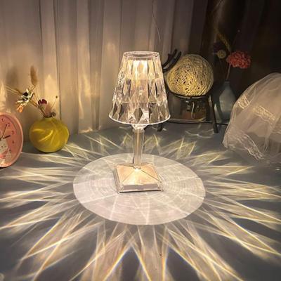 China Modern Acrylic Rechargeable Living Room Study Bedroom Study USB Lamp Nordic Modern Decorative Crystal Table Lamp for sale