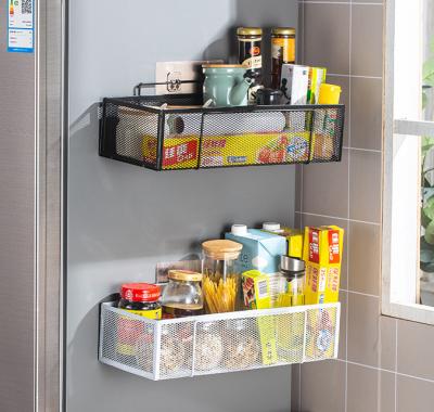 China Sustainable Metal Rack Snack Storage Rectangular Shelving Wall Mounted Basket for sale