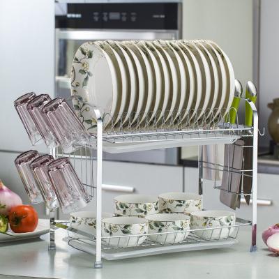 China Modern Drain Rack Kitchen Double Layer Dish Bowel Rack for sale